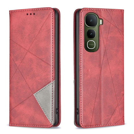 Rhombus Texture Magnetic Leather Phone Case, For vivo Y21 5G 2026 / Y05 4G, For vivo Y31 5G 2025, For vivo Y400 5G Global, For vivo Y78 5G