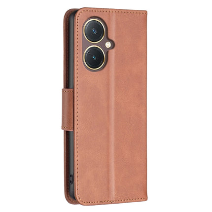 Lambskin Texture Pure Color Flip Leather Phone Case, For vivo Y27 4G
