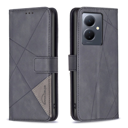 Magnetic Buckle Rhombus Texture Leather Phone Case, For vivo Y03 4G Global, For vivo Y200 5G, For vivo Y78 5G, For vivo Y27 4G