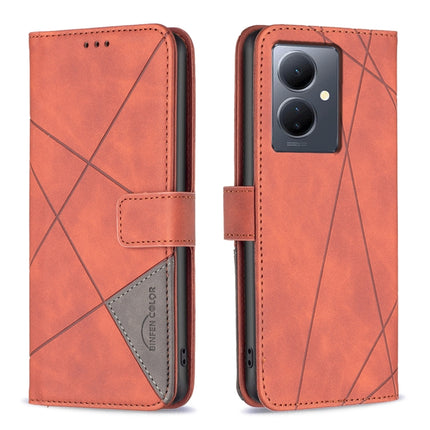 Magnetic Buckle Rhombus Texture Leather Phone Case, For vivo Y03 4G Global, For vivo Y200 5G, For vivo Y78 5G, For vivo Y27 4G
