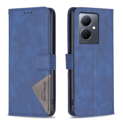 Magnetic Buckle Rhombus Texture Leather Phone Case, For vivo Y03 4G Global, For vivo Y200 5G, For vivo Y78 5G, For vivo Y27 4G