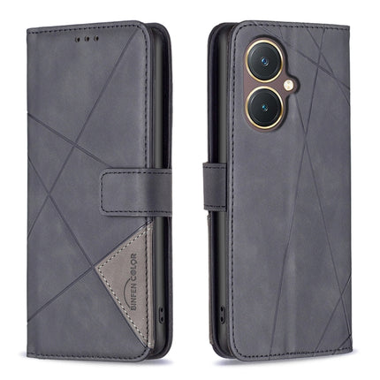 Magnetic Buckle Rhombus Texture Leather Phone Case, For vivo Y03 4G Global, For vivo Y200 5G, For vivo Y78 5G, For vivo Y27 4G