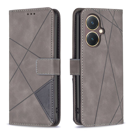 Magnetic Buckle Rhombus Texture Leather Phone Case, For vivo Y03 4G Global, For vivo Y200 5G, For vivo Y78 5G, For vivo Y27 4G