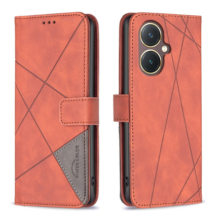 Magnetic Buckle Rhombus Texture Leather Phone Case, For vivo Y03 4G Global, For vivo Y200 5G, For vivo Y78 5G, For vivo Y27 4G