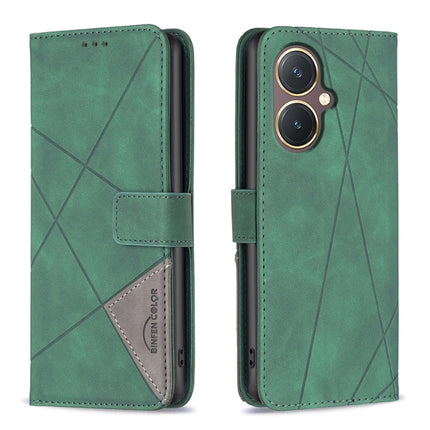 Magnetic Buckle Rhombus Texture Leather Phone Case, For vivo Y03 4G Global, For vivo Y200 5G, For vivo Y78 5G, For vivo Y27 4G