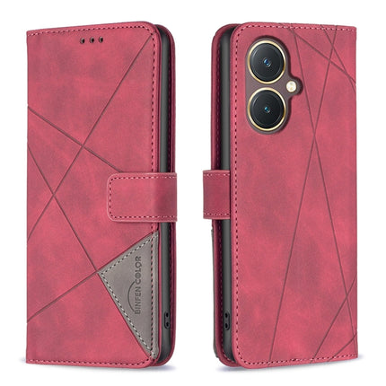 Magnetic Buckle Rhombus Texture Leather Phone Case, For vivo Y03 4G Global, For vivo Y200 5G, For vivo Y78 5G, For vivo Y27 4G