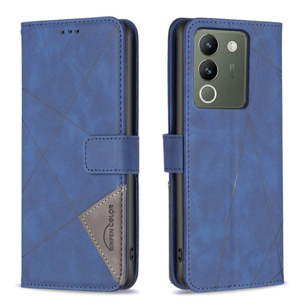 Magnetic Buckle Rhombus Texture Leather Phone Case, For vivo Y03 4G Global, For vivo Y200 5G, For vivo Y78 5G, For vivo Y27 4G