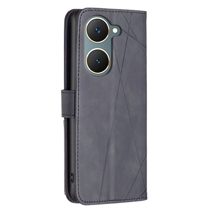 Magnetic Buckle Rhombus Texture Leather Phone Case, For vivo Y03 4G Global, For vivo Y200 5G, For vivo Y78 5G, For vivo Y27 4G