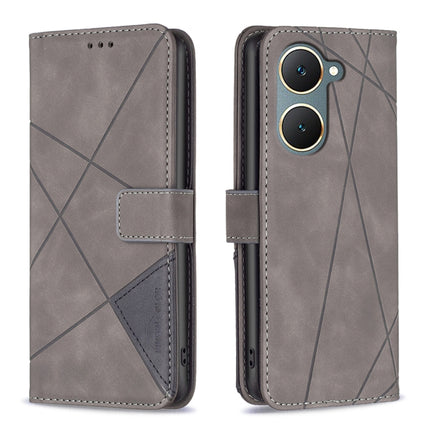Magnetic Buckle Rhombus Texture Leather Phone Case, For vivo Y03 4G Global, For vivo Y200 5G, For vivo Y78 5G, For vivo Y27 4G