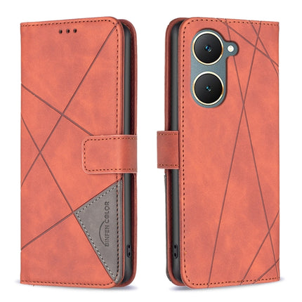 Magnetic Buckle Rhombus Texture Leather Phone Case, For vivo Y03 4G Global, For vivo Y200 5G, For vivo Y78 5G, For vivo Y27 4G