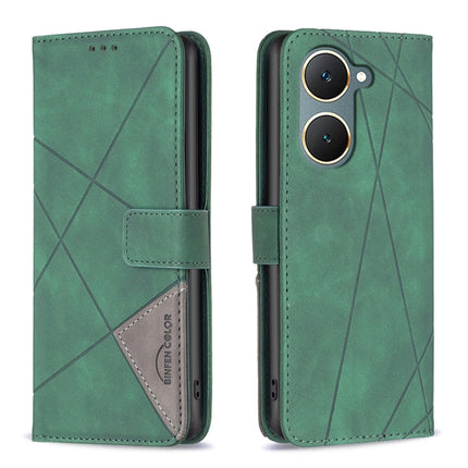 Magnetic Buckle Rhombus Texture Leather Phone Case, For vivo Y03 4G Global, For vivo Y200 5G, For vivo Y78 5G, For vivo Y27 4G