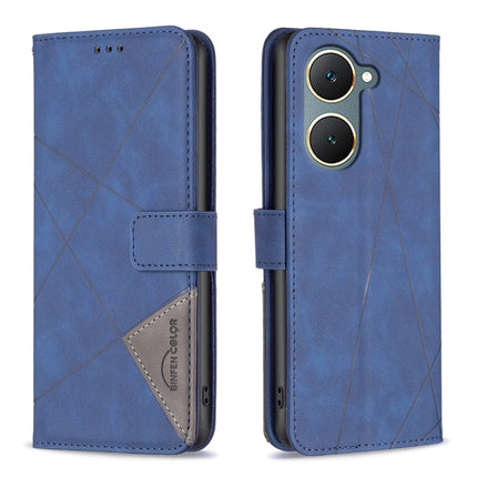 Magnetic Buckle Rhombus Texture Leather Phone Case, For vivo Y03 4G Global, For vivo Y200 5G, For vivo Y78 5G, For vivo Y27 4G