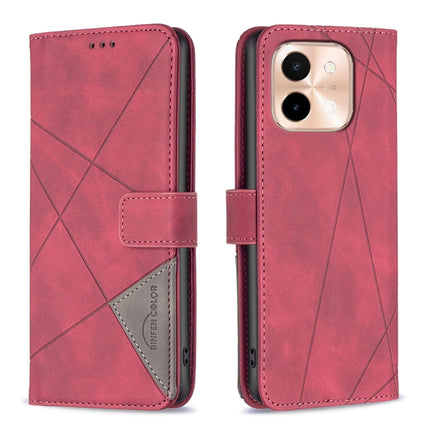 Magnetic Buckle Rhombus Texture Leather Phone Case, For vivo Y29S 5G Global / Y04 5G Global, For vivo Y29 4G, For vivo Y28 4G, For vivo Y200i 5G / Y38 5G