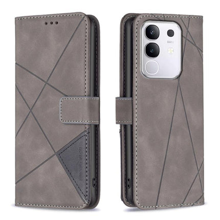 Magnetic Buckle Rhombus Texture Leather Phone Case, For vivo Y29S 5G Global / Y04 5G Global, For vivo Y29 4G, For vivo Y28 4G, For vivo Y200i 5G / Y38 5G