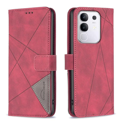 Magnetic Buckle Rhombus Texture Leather Phone Case, For vivo Y29S 5G Global / Y04 5G Global, For vivo Y29 4G, For vivo Y28 4G, For vivo Y200i 5G / Y38 5G