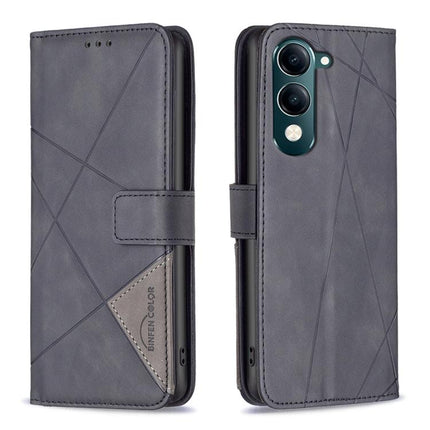 Magnetic Buckle Rhombus Texture Leather Phone Case, For vivo Y29S 5G Global / Y04 5G Global, For vivo Y29 4G, For vivo Y28 4G, For vivo Y200i 5G / Y38 5G