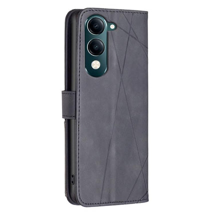 Magnetic Buckle Rhombus Texture Leather Phone Case, For vivo Y29S 5G Global / Y04 5G Global, For vivo Y29 4G, For vivo Y28 4G, For vivo Y200i 5G / Y38 5G