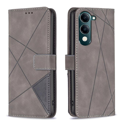 Magnetic Buckle Rhombus Texture Leather Phone Case, For vivo Y29S 5G Global / Y04 5G Global, For vivo Y29 4G, For vivo Y28 4G, For vivo Y200i 5G / Y38 5G