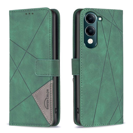 Magnetic Buckle Rhombus Texture Leather Phone Case, For vivo Y29S 5G Global / Y04 5G Global, For vivo Y29 4G, For vivo Y28 4G, For vivo Y200i 5G / Y38 5G