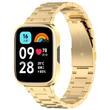 2 in 1 Three-bead Metal Watch Band with Watch Frame, For Redmi Watch 3 Lite / Watch 3 Active