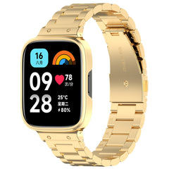 2 in 1 Three-bead Metal Watch Band with Watch Frame, For Redmi Watch 3 Lite / Watch 3 Active