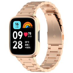 2 in 1 Three-bead Metal Watch Band with Watch Frame, For Redmi Watch 3 Lite / Watch 3 Active
