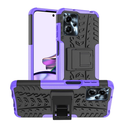 Tire Texture TPU + PC Phone Case with Holder, For Motorola Moto G23, For Motorola Moto G53