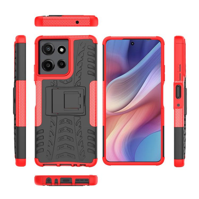 Tire Texture TPU + PC Phone Case with Holder, For Motorola Moto G Power 5G 2025, For Motorola Moto G Power 5G 2024