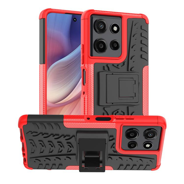 Tire Texture TPU + PC Phone Case with Holder, For Motorola Moto G Power 5G 2025, For Motorola Moto G Power 5G 2024