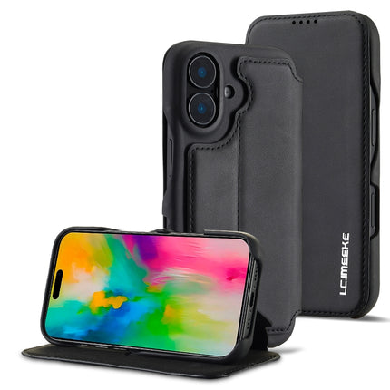 LC.IMEEKE Hon Ancient Series Flip Leather Phone Case, For iPhone 16 Pro Max, For iPhone 16 Pro, For iPhone 16 Plus, For iPhone 16