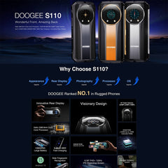 DOOGEE S110, IP68/IP69K/MIL-STD-810H, 6.58 inch Android 13 MediaTek MT6789 Helio G99 Octa Core, Network: 4G, OTG, 12GB+256GB