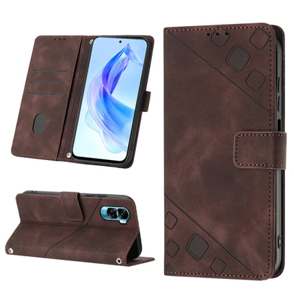 Skin-feel Embossed Leather Phone Case, For Honor X6a, For Honor 90 Lite, For Honor 90 Pro, For Honor 90