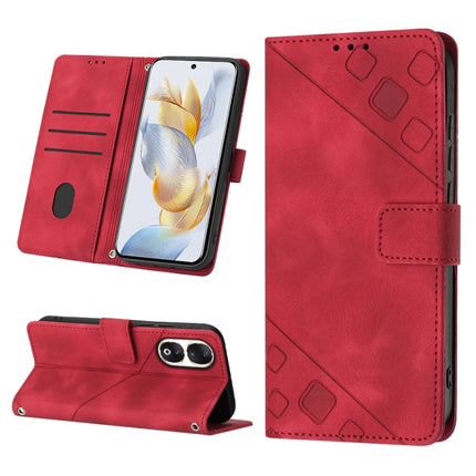 Skin-feel Embossed Leather Phone Case, For Honor X6a, For Honor 90 Lite, For Honor 90 Pro, For Honor 90