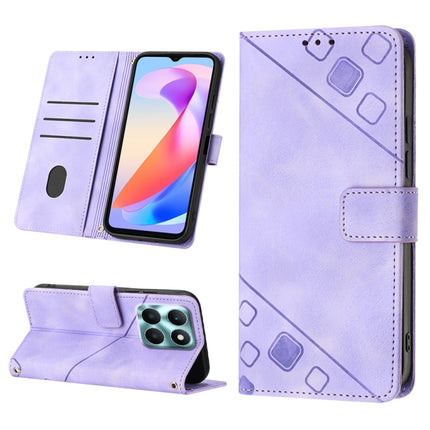 Skin-feel Embossed Leather Phone Case, For Honor X6a, For Honor 90 Lite, For Honor 90 Pro, For Honor 90