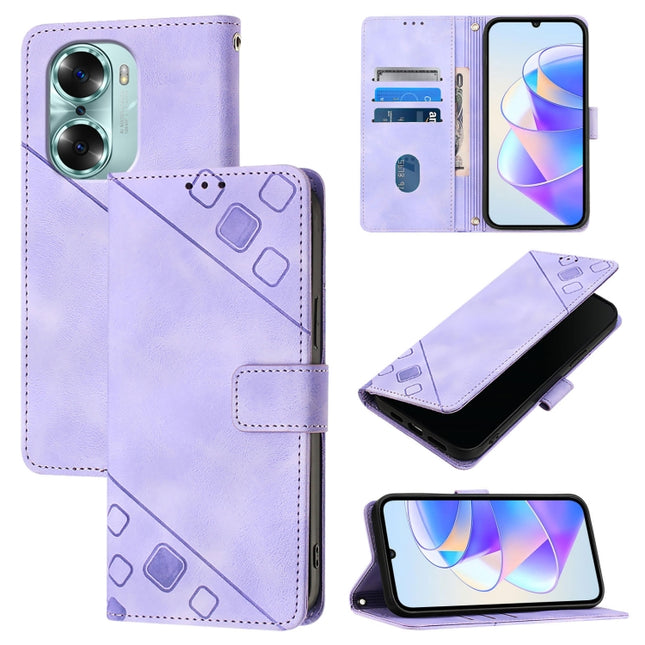 Skin-feel Embossed Leather Phone Case, For Honor 60, For Honor 50 Lite, For Honor 50 SE, For Honor 20 / 20 Pro / 20s