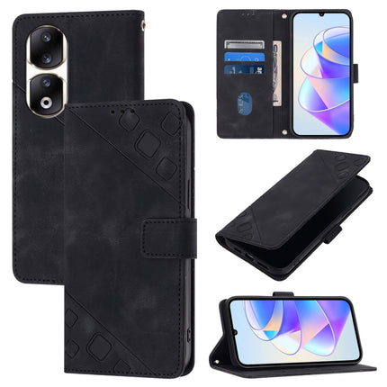 Skin-feel Embossed Leather Phone Case, For Honor X6a, For Honor 90 Lite, For Honor 90 Pro, For Honor 90