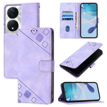 Skin-feel Embossed Leather Phone Case, For Honor 200 Pro, For Honor Play 50, For Honor 200 Lite Global, For Honor 90 Smart / X7b 4G / 5G
