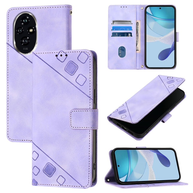 Skin-feel Embossed Leather Phone Case, For Honor 200 Pro, For Honor Play 50, For Honor 200 Lite Global, For Honor 90 Smart / X7b 4G / 5G