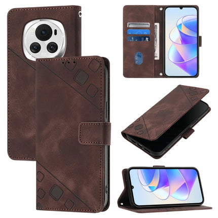 Skin-feel Embossed Leather Phone Case, For Honor Magic6 Pro 5G Global, For Honor Magic6 5G Global, For Honor X8b, For Honor X9b / Magic6 Lite 5G Global