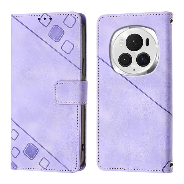 Skin-feel Embossed Leather Phone Case, For Honor Magic6 Pro 5G Global, For Honor Magic6 5G Global, For Honor X8b, For Honor X9b / Magic6 Lite 5G Global