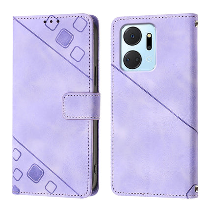 Skin-feel Embossed Leather Phone Case, For Honor X7a / Play7T 5G, For Honor Magic5 Pro, For Honor 80 GT, For Honor 80