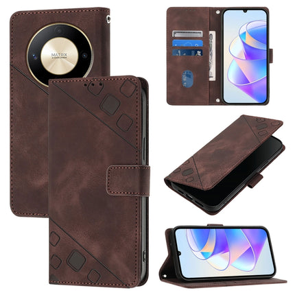 Skin-feel Embossed Leather Phone Case, For Honor Magic6 Pro 5G Global, For Honor Magic6 5G Global, For Honor X8b, For Honor X9b / Magic6 Lite 5G Global