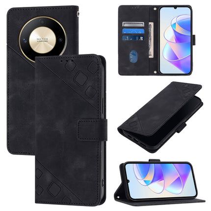 Skin-feel Embossed Leather Phone Case, For Honor Magic6 Pro 5G Global, For Honor Magic6 5G Global, For Honor X8b, For Honor X9b / Magic6 Lite 5G Global