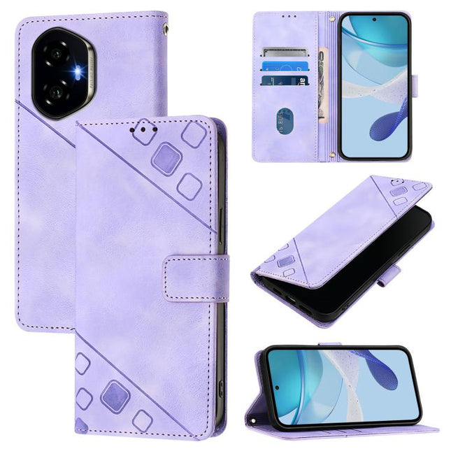 Skin-feel Embossed Leather Phone Case, For Honor 300 5G, For Honor X9c 5G Global, For Honor X6b, For Honor 200