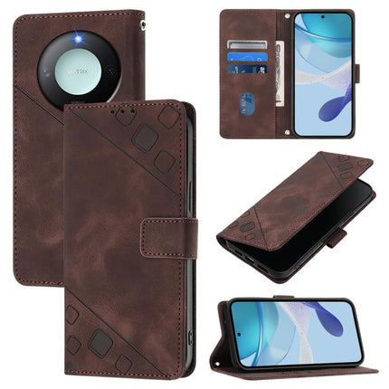 Skin-feel Embossed Leather Phone Case, For Honor X8c 4G Global, For Honor GT, For Honor X9c Smart 5G Global, For Honor 300 Pro 5G / 300 Ultra