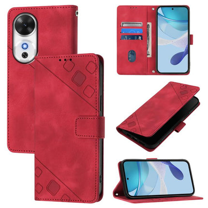 Skin-feel Embossed Leather Phone Case, For Honor Power 5G, For Honor Play 60 5G, For Honor 400 Lite Global, For Honor 400 Global 156.5mm