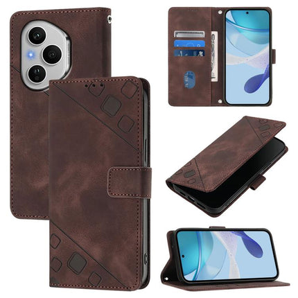 Skin-feel Embossed Leather Phone Case, For Honor Play 70 Plus, For Honor X5c Plus, For Honor X6c 4G, For Honor 400 Pro 5G Global 160.8mm