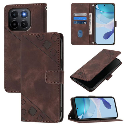 Skin-feel Embossed Leather Phone Case, For Honor Play 70 Plus, For Honor X5c Plus, For Honor X6c 4G, For Honor 400 Pro 5G Global 160.8mm