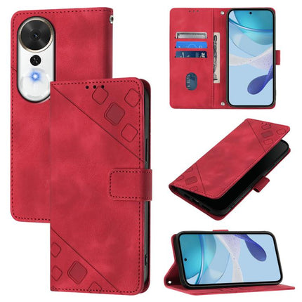 Skin-feel Embossed Leather Phone Case, For Honor Play 70 Plus, For Honor X5c Plus, For Honor X6c 4G, For Honor 400 Pro 5G Global 160.8mm