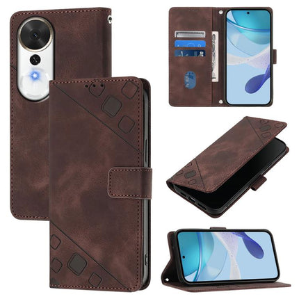 Skin-feel Embossed Leather Phone Case, For Honor Play 70 Plus, For Honor X5c Plus, For Honor X6c 4G, For Honor 400 Pro 5G Global 160.8mm